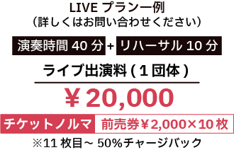 LIVEプラン一例 詳しくはお問い合わせください